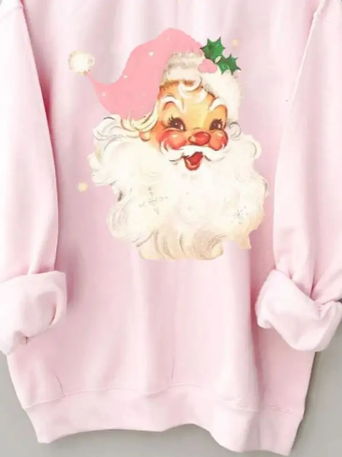 Santa Claus Print Sweatshirt