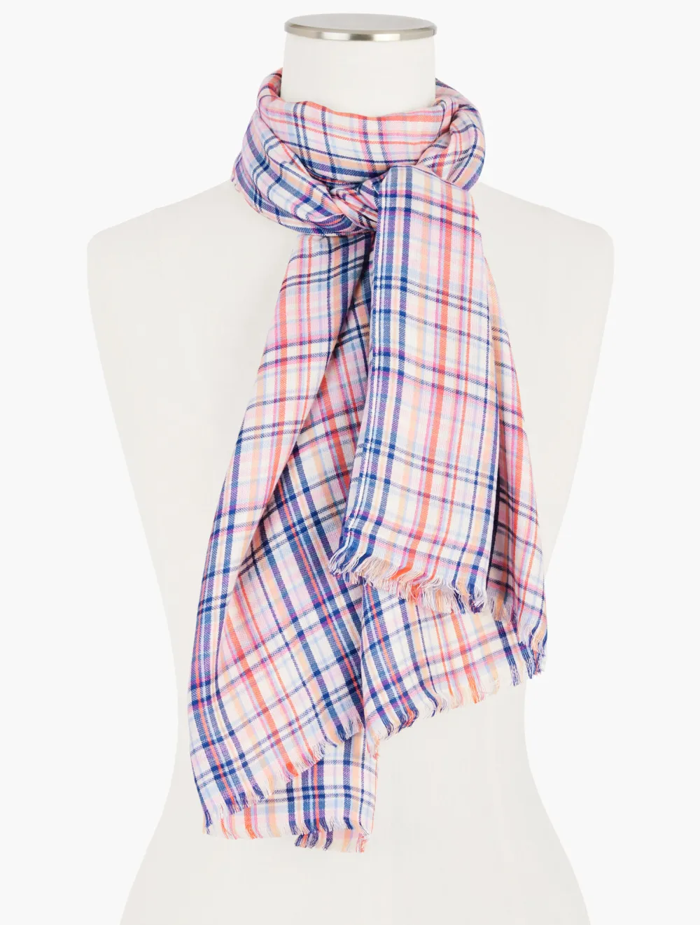 Multi Plaid Oblong Scarf