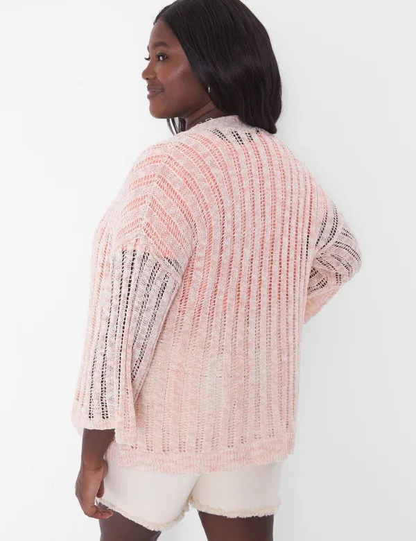 Open-Front Marl Cardigan