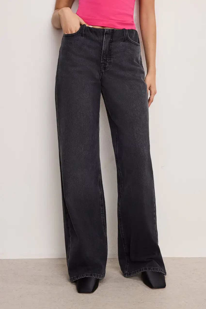 WIDE LEG PULL-ON JEANS