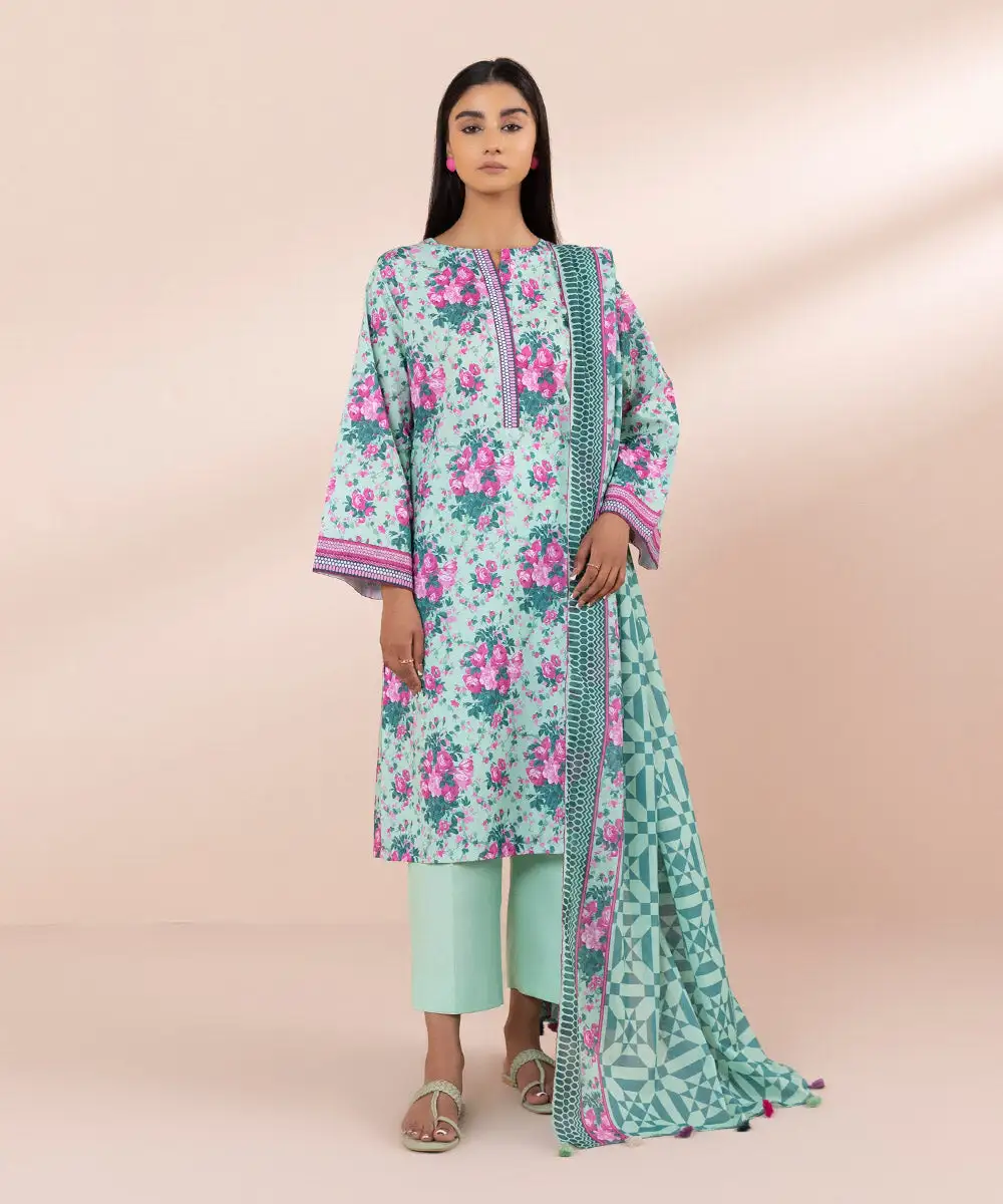 3 Piece - Printed Lawn Suit