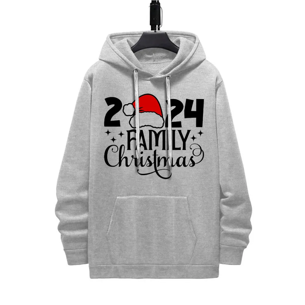 2024 FAMILY CHRISTMAS PATTERN PRINTED HOODIE