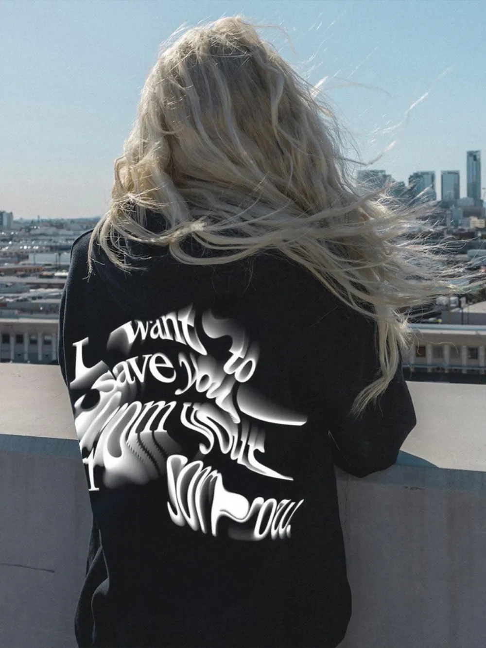 I Want To Save You From Sour Sorrow Pattern Printed Hoodie