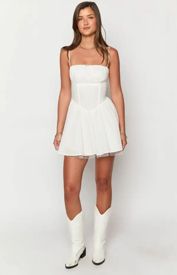 Peaches White Mini Dress