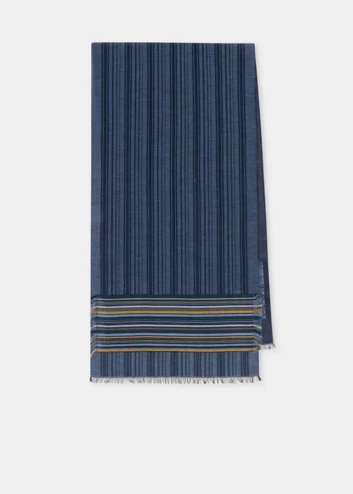 Merino wool striped scarf