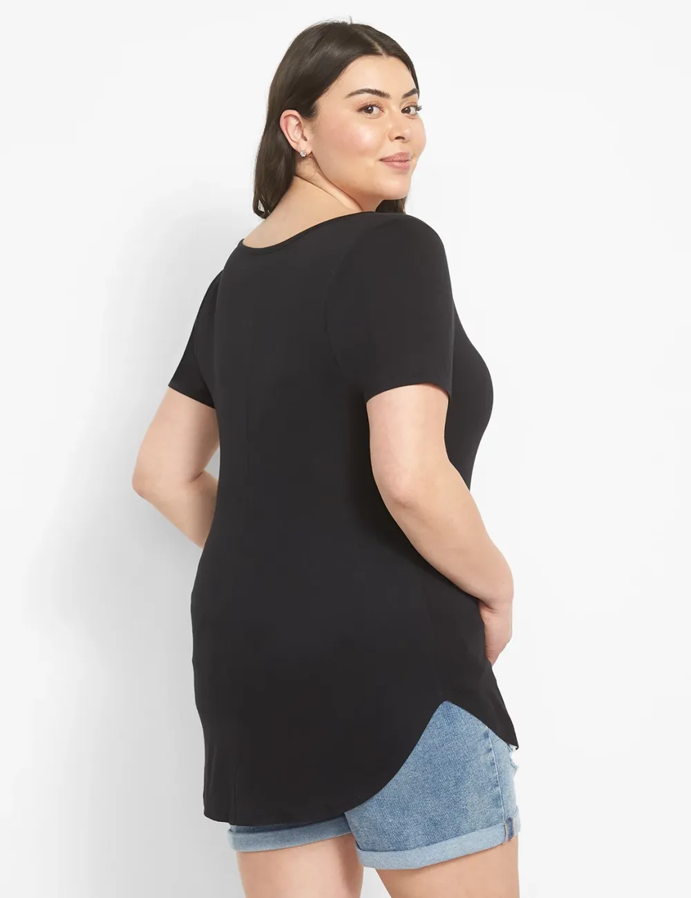 Fitted Perfect Sleeve V-Neck Tunic Tee