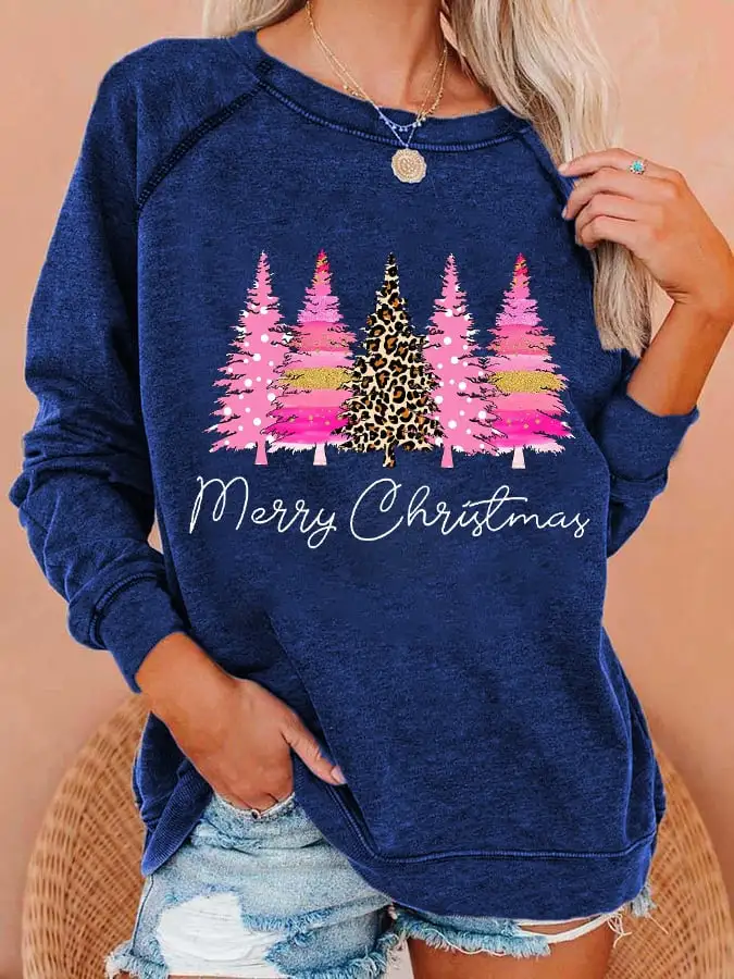 Women's Merry     Tree🎄 Print Sweatshirt