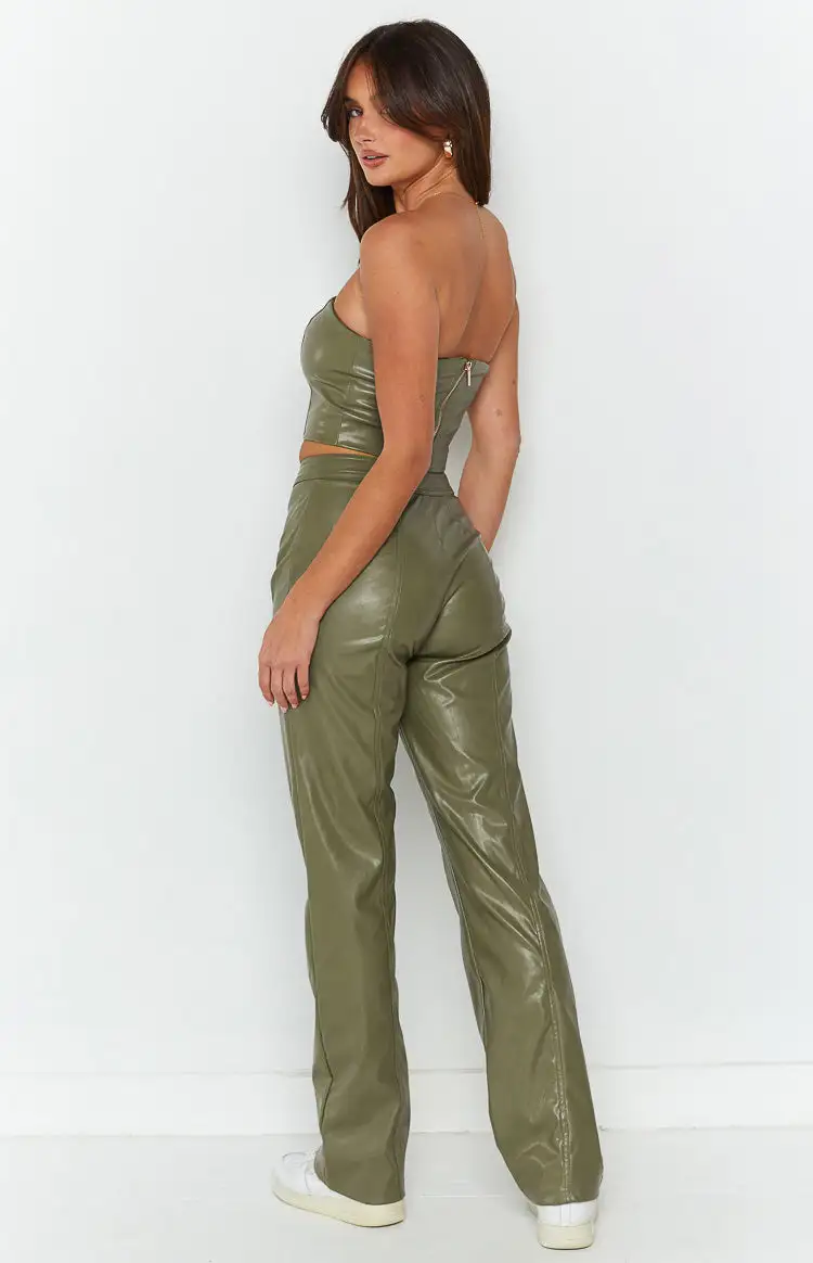 Addie Green PU Pants