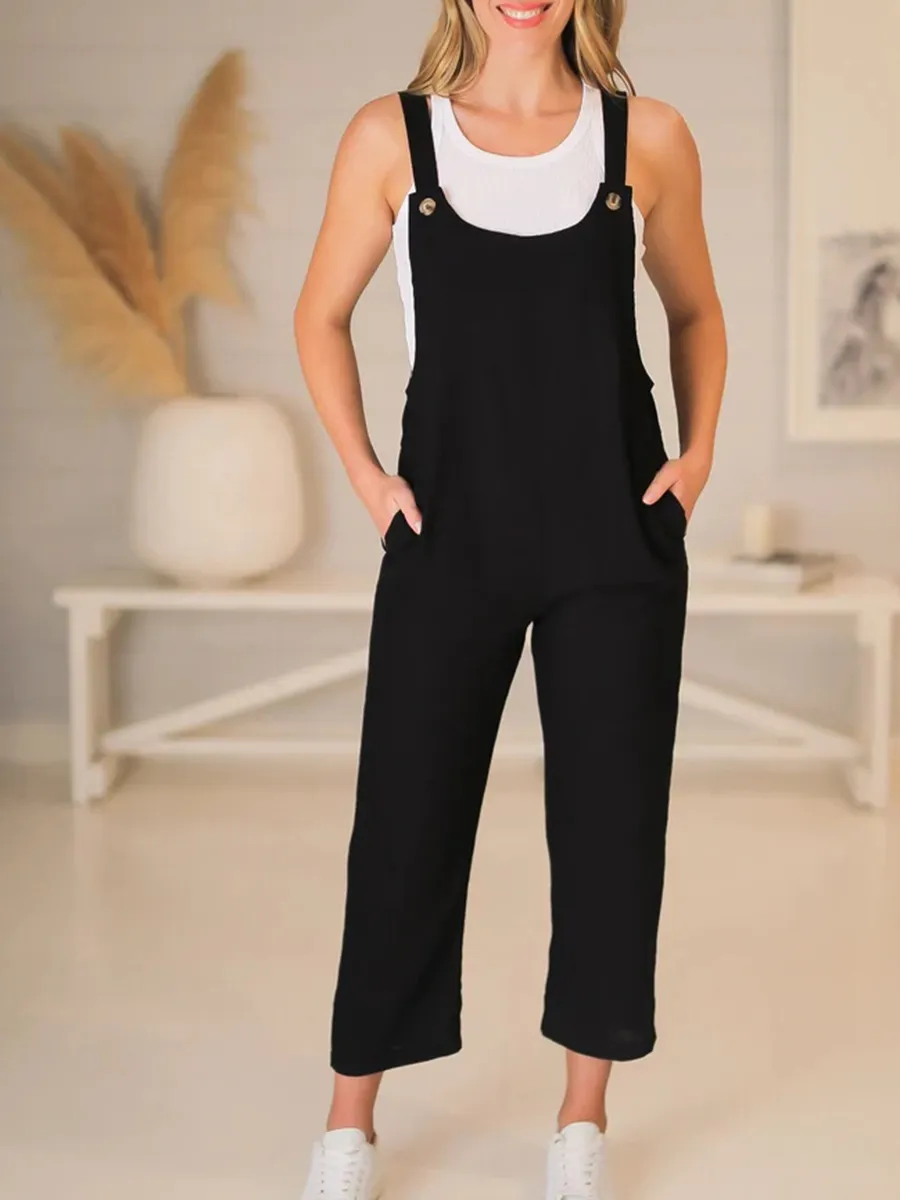 Boho black vacation jumpsuit