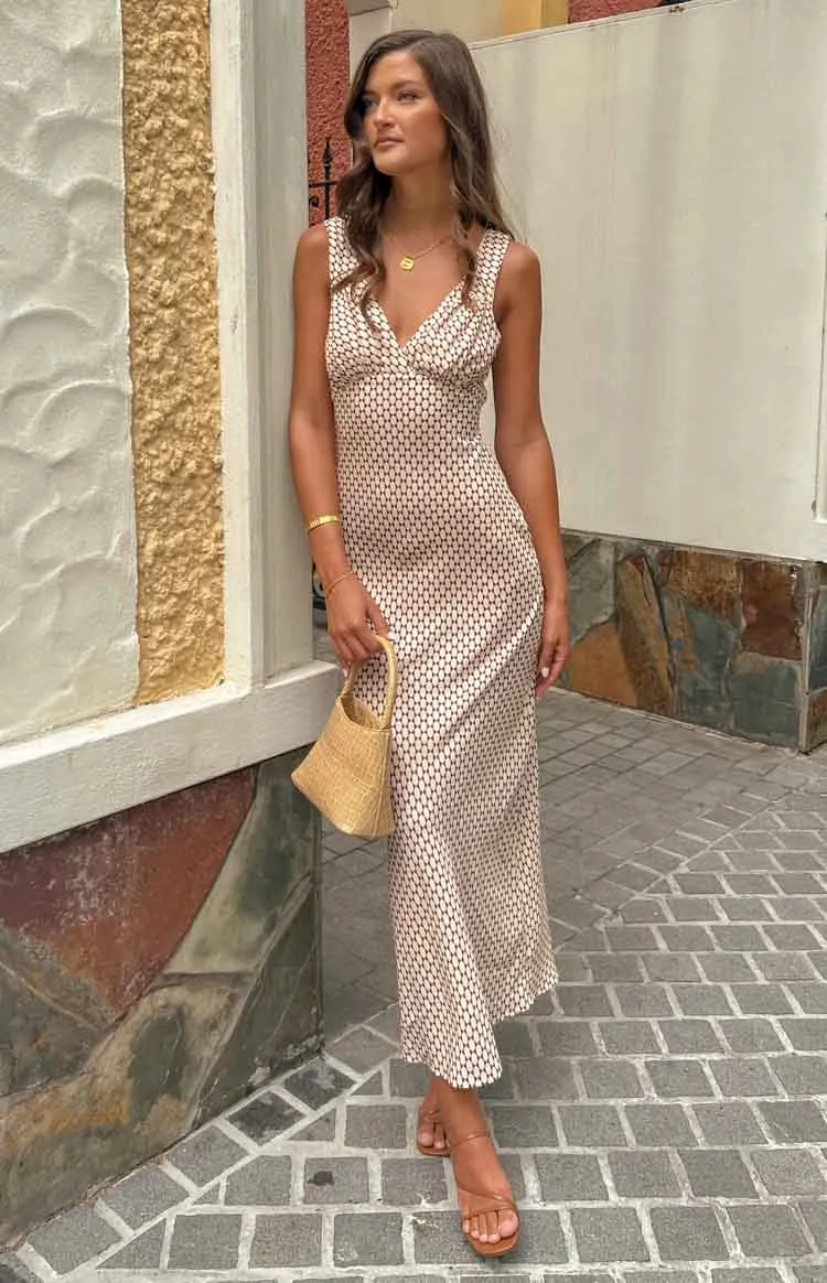 Verlaine Beige Maxi Dress