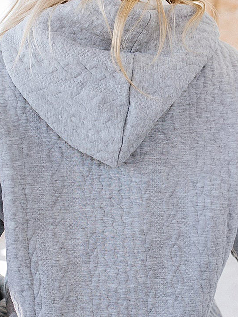 Grey Casual Long Sleeve Knitted Tops Sweatshirts