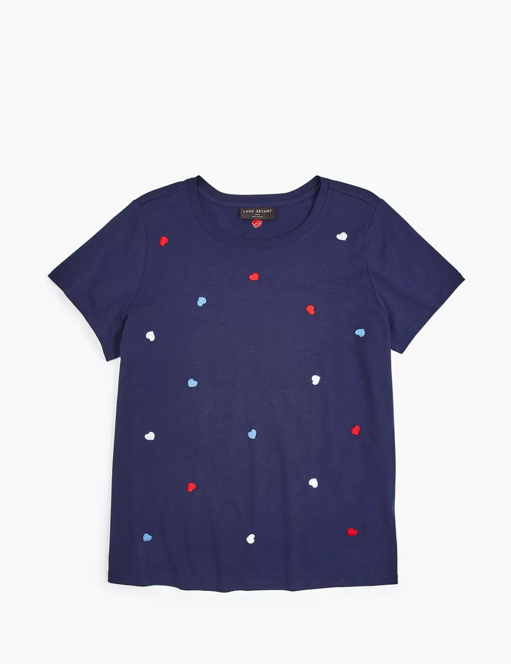 Modern Embroidered Americana Hearts Graphic Tee