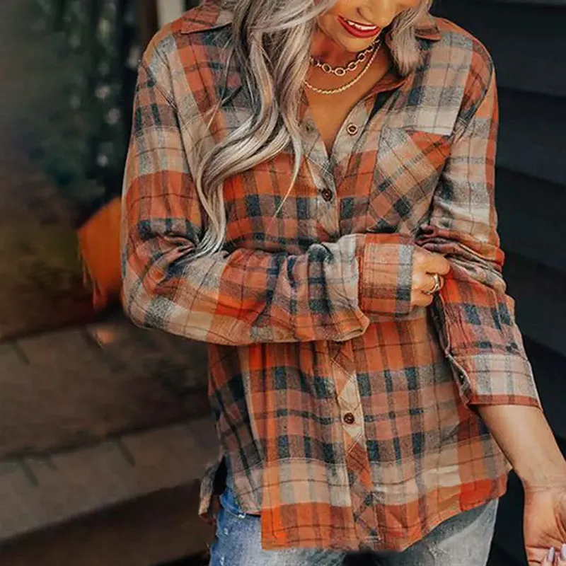 Casual Vintage Check Long Sleeve Shirt