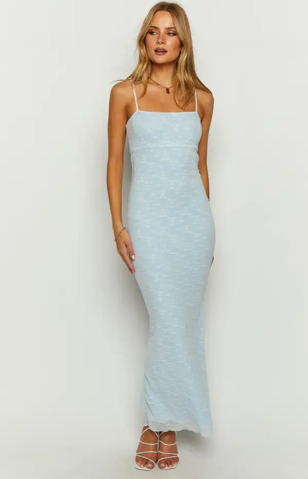 Regina Blue Lace Maxi Dress