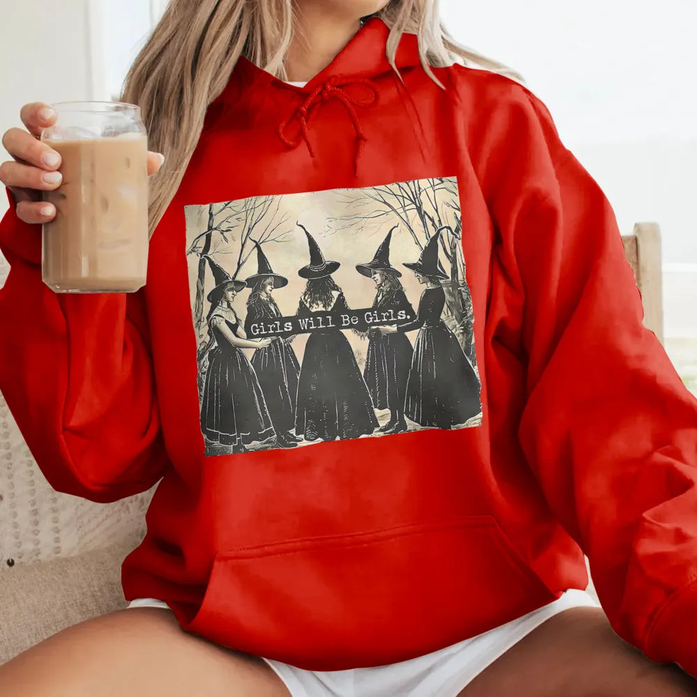 Women's Casual Witch Print Hoodie