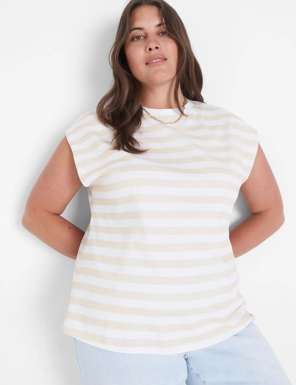 Dolman Cap-Sleeve Crew-Neck Tee