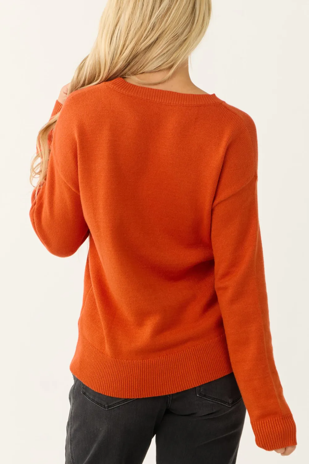 Fire 'Boo' Graphic Drop Shoulder Knit Sweater