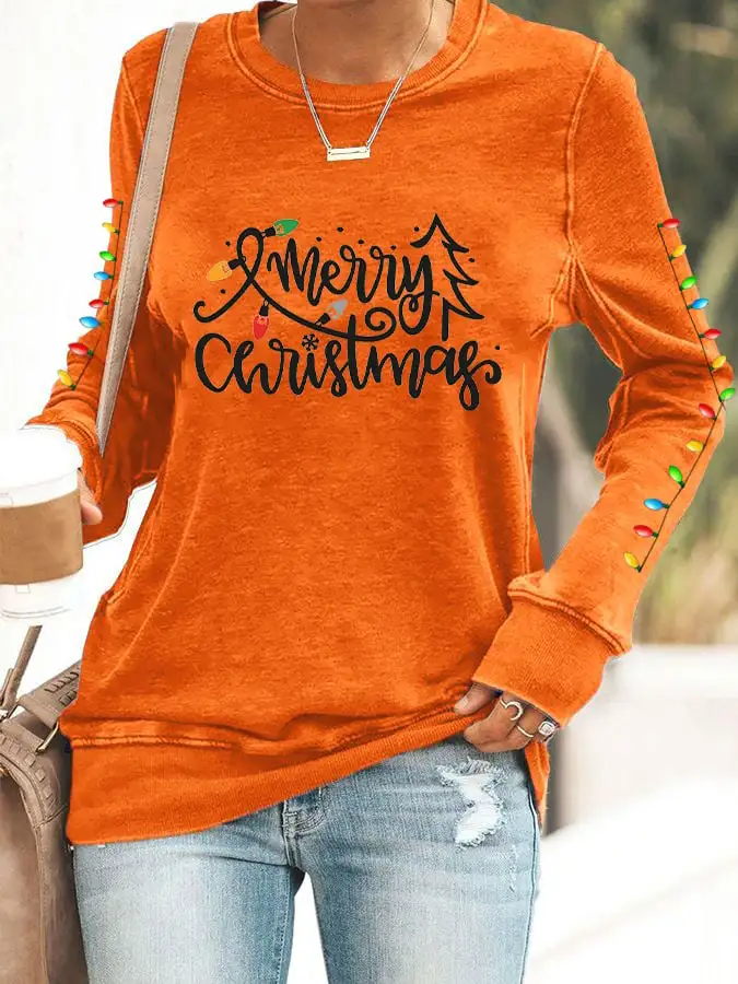 Women's Merry Christmas Printed Sweatshirt