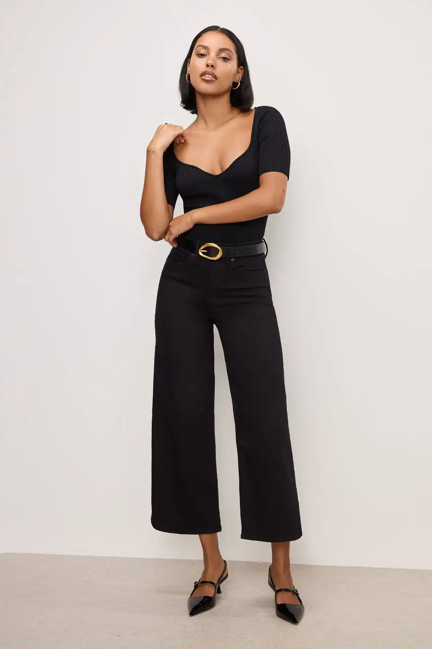 GOOD WAIST CROPPED PALAZZO NEVER FADE JEANS