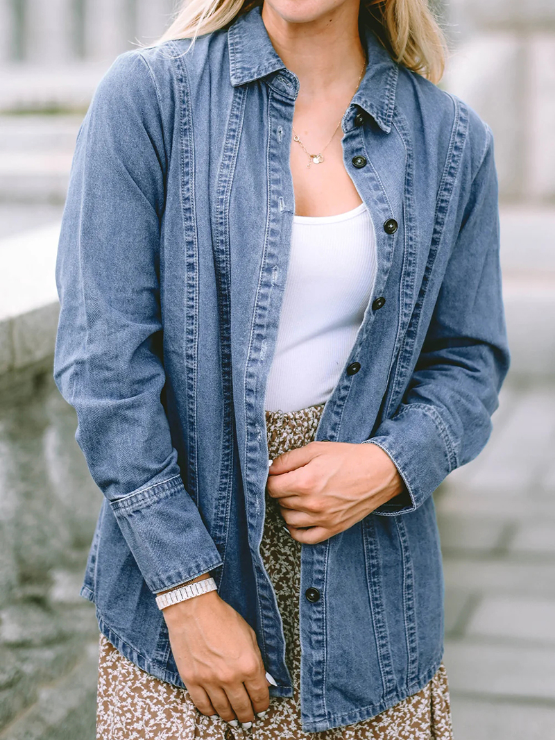 Casual simple versatile denim jacket