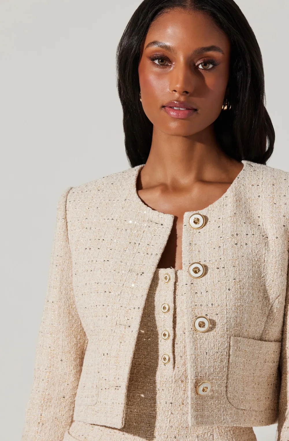 Milena Cropped Tweed Jacket