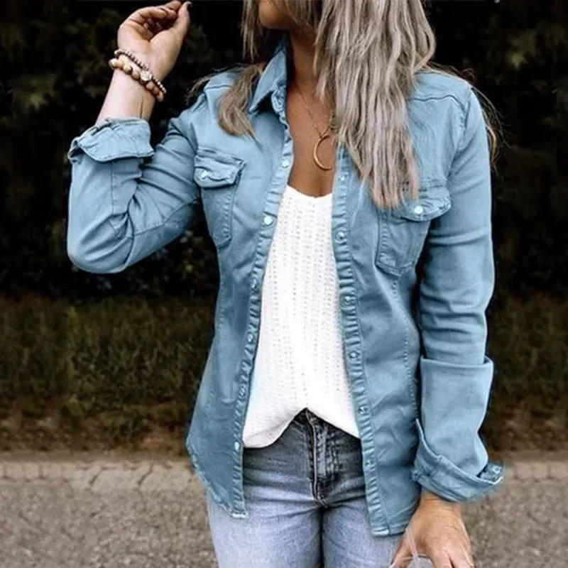 Solid Color Long Sleeve Casual Jacket