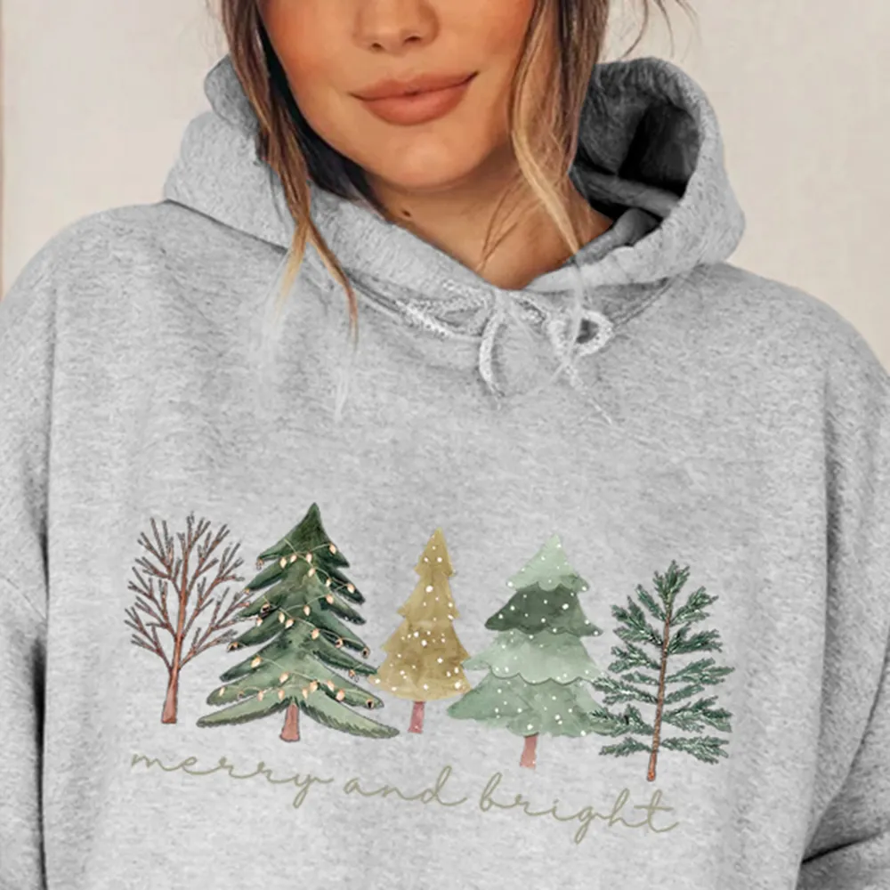 Women's Christmas Tree Print Hoodie