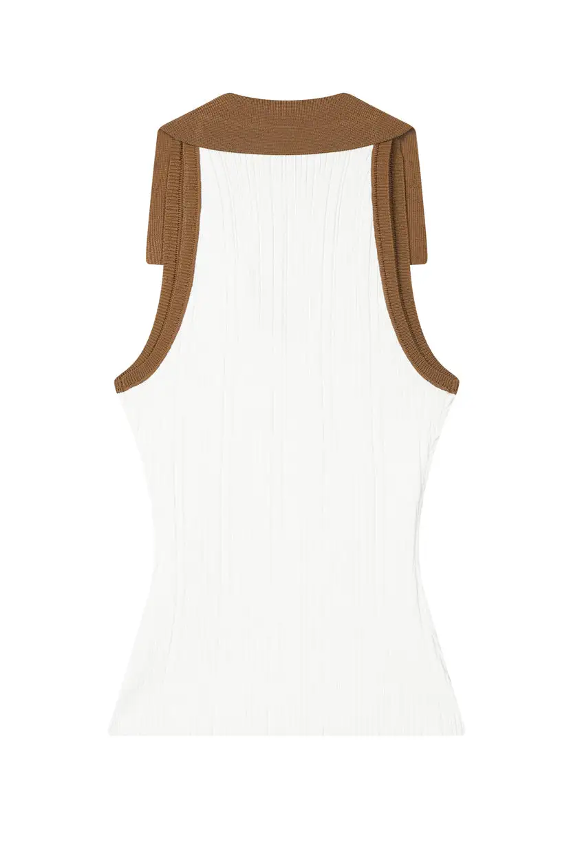 Jody Knit Top - Ivory & Camel