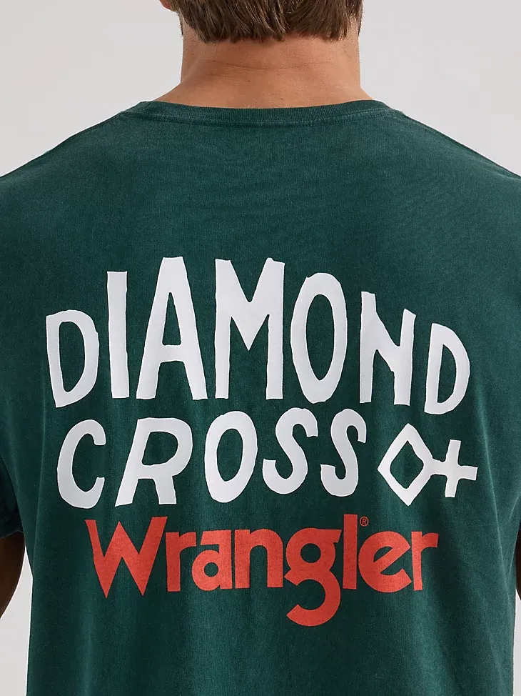 WRANGLER X DIAMOND CROSS GIDDY UP TEE IN MARSHMALLOW