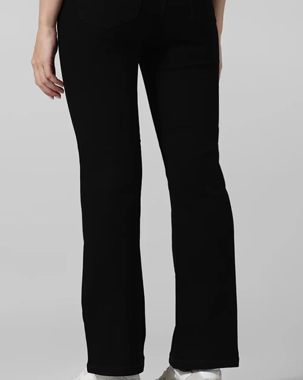 Black High Rise Flared Jeans