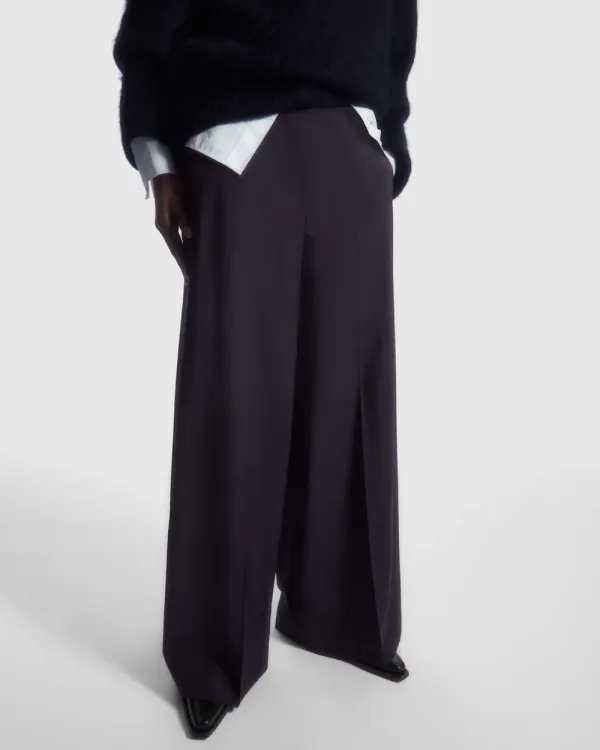 Voluminous Wide-Leg Wool Pants