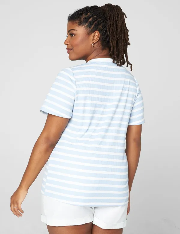 Classic Flutter-Sleeve Adjustable Drawcord Tee