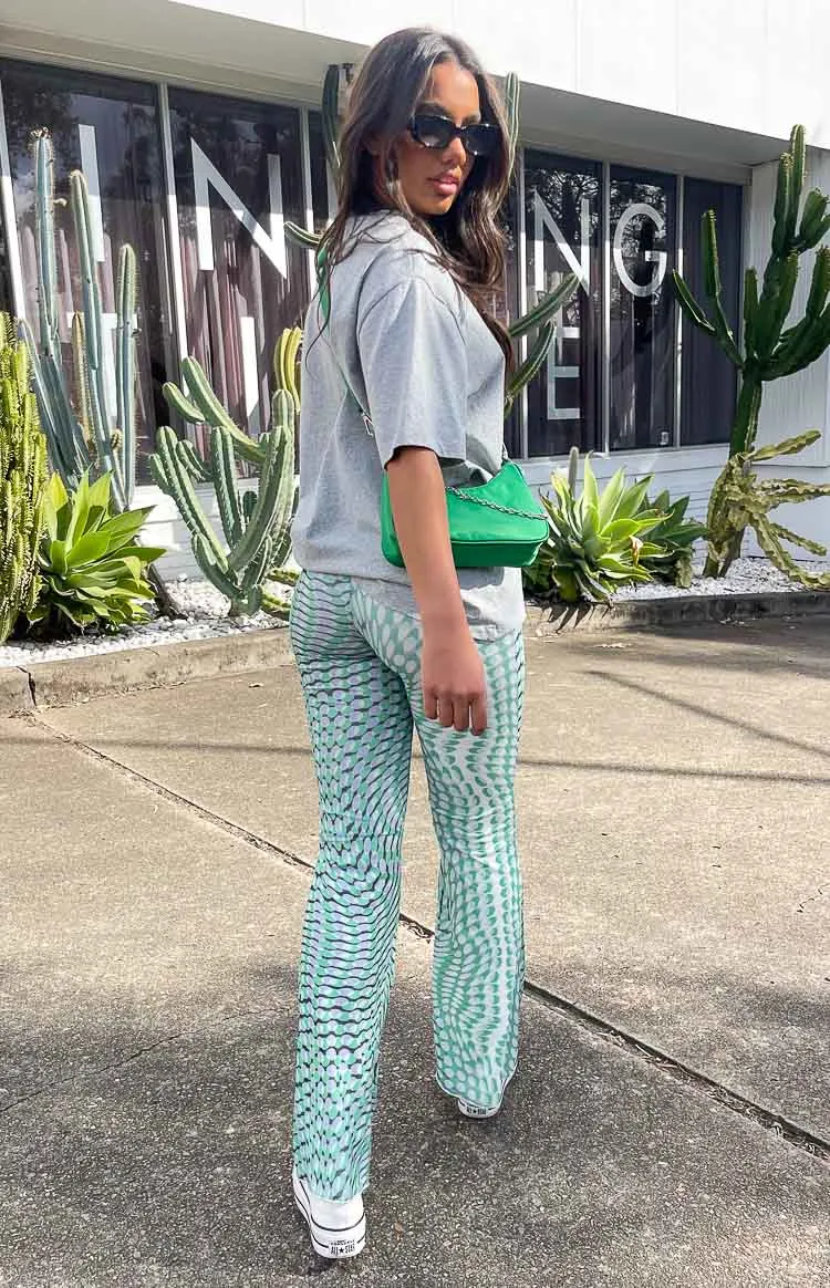 Avalon Green Mesh Mid Rise Pant