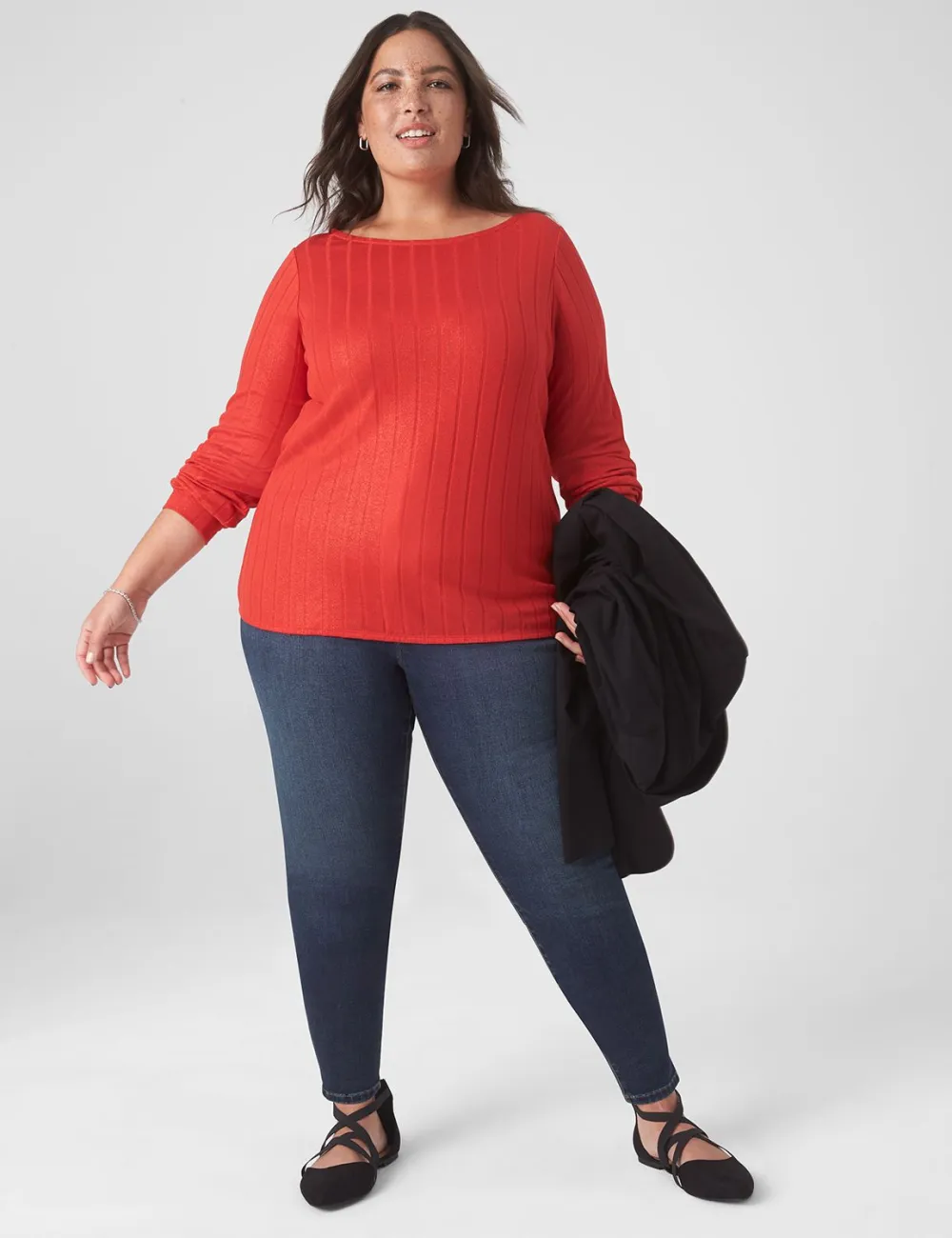 Relaxed Boatneck Bottom-Band Top