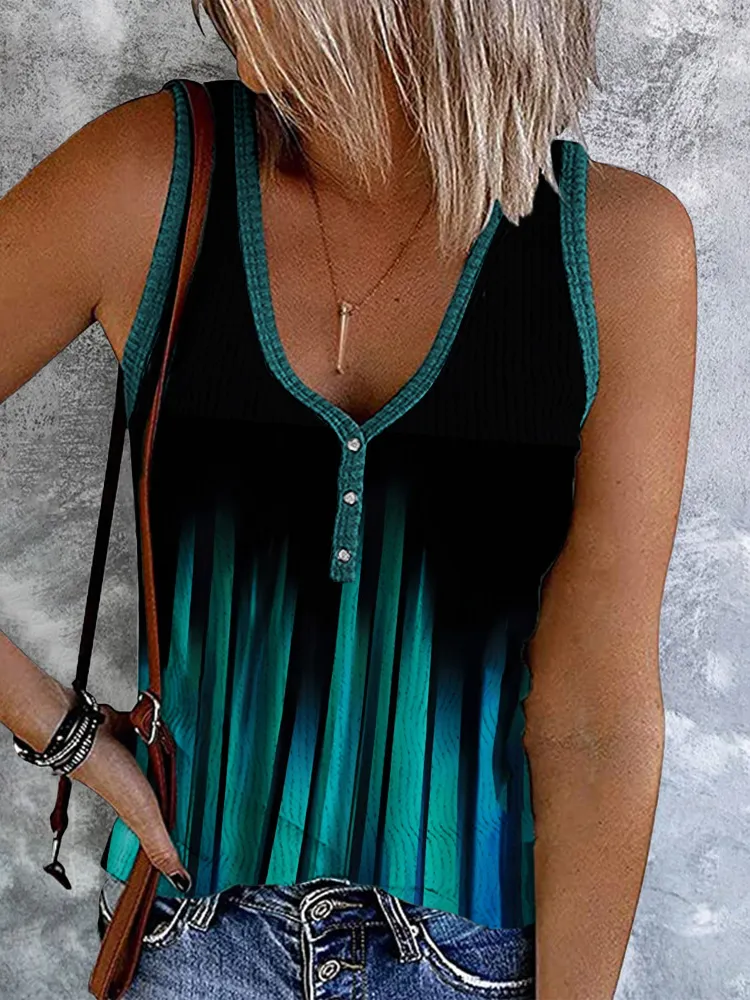 Women's Vintage Gradient Geometric Pattern Tank Top