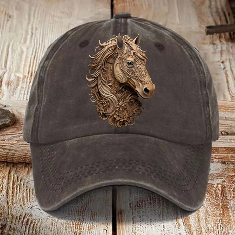 Western Horse Print Baseball Cap