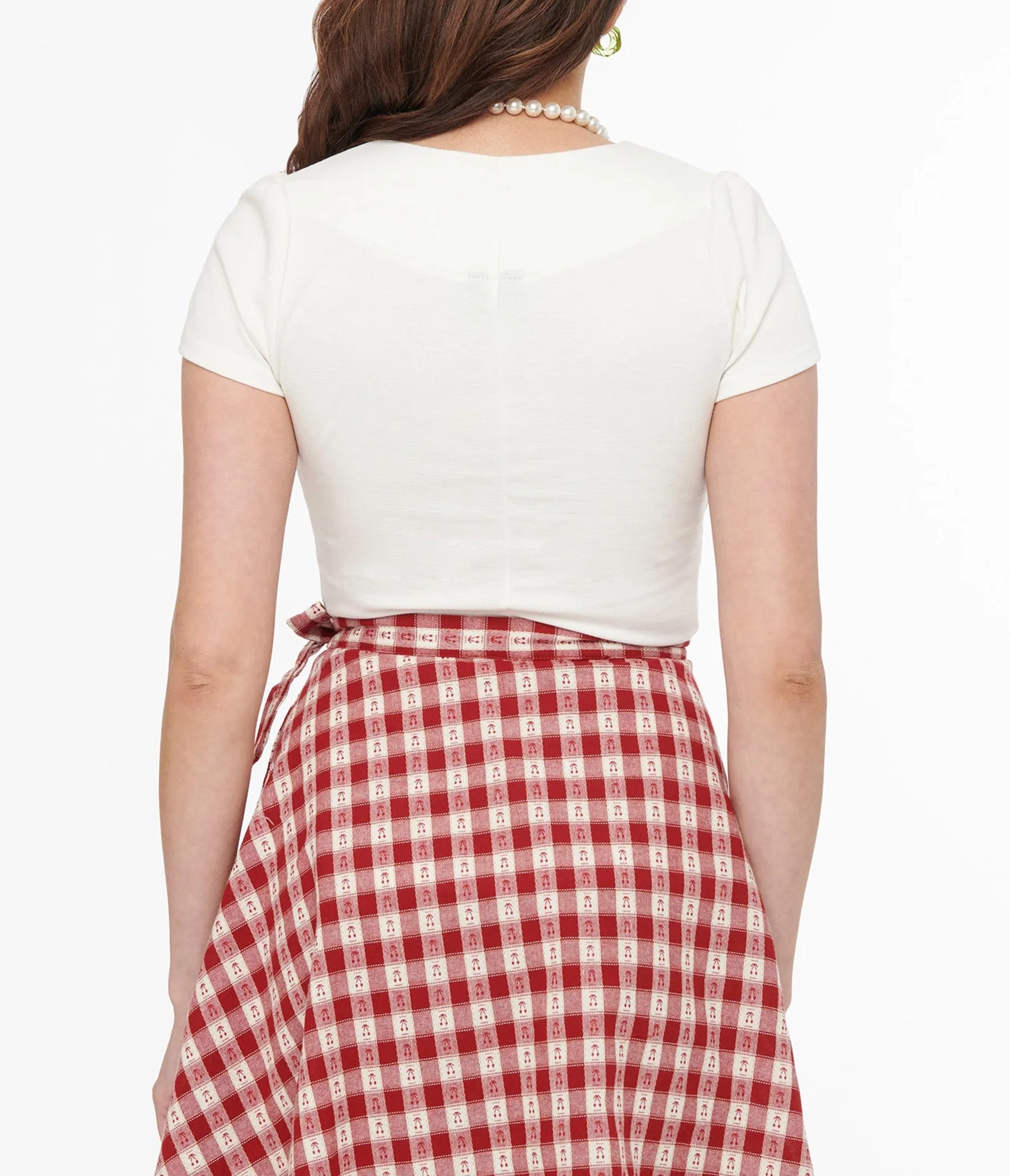 Steady 1950s White Short Sleeve Knit Sophia Top