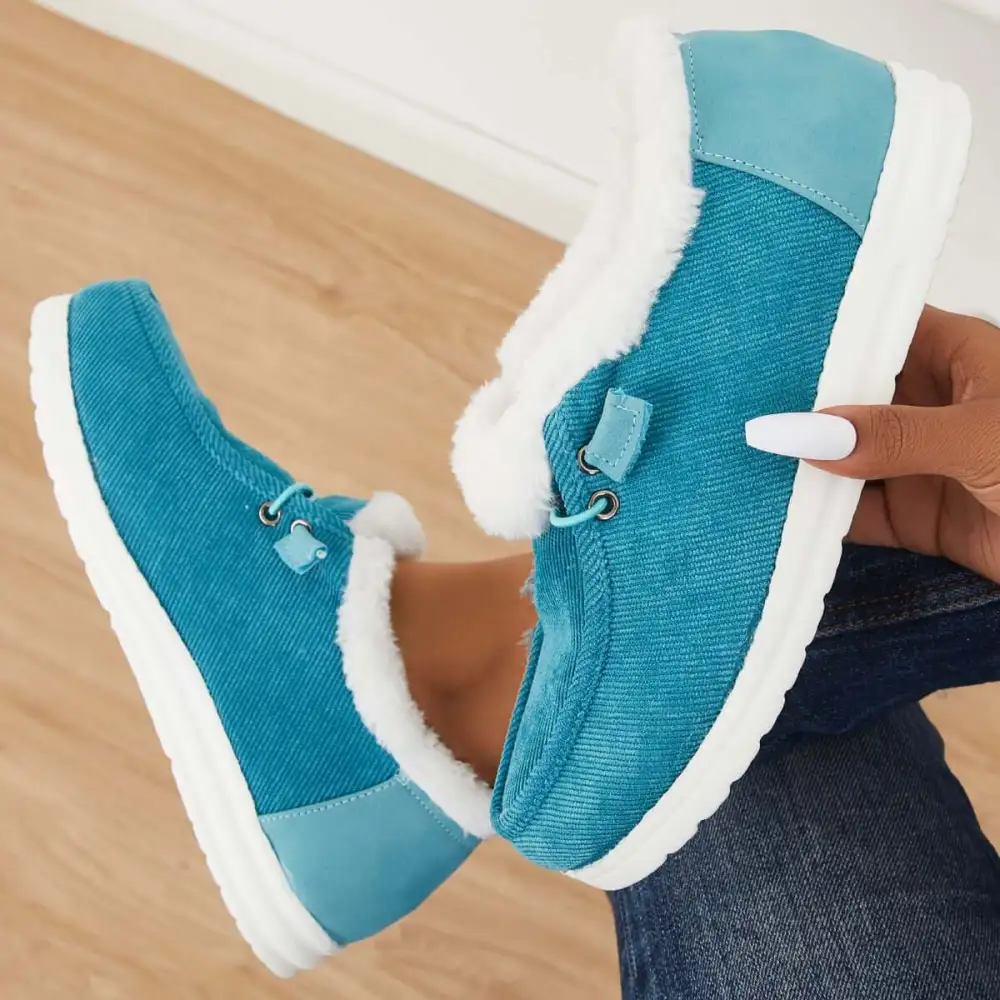 Flat Slip-On Bootie Warm Lining Ankle Snow Boots