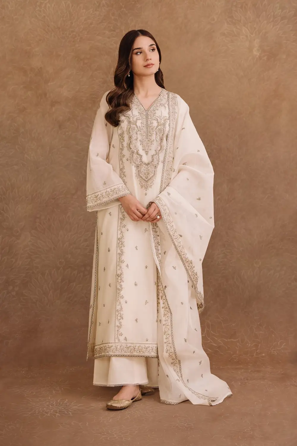 4 Pcs Embroidered Kara Cotton Suit