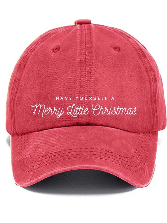 Women's Casual Have Yourself A Merry Little Christmas Print Baseball Cap