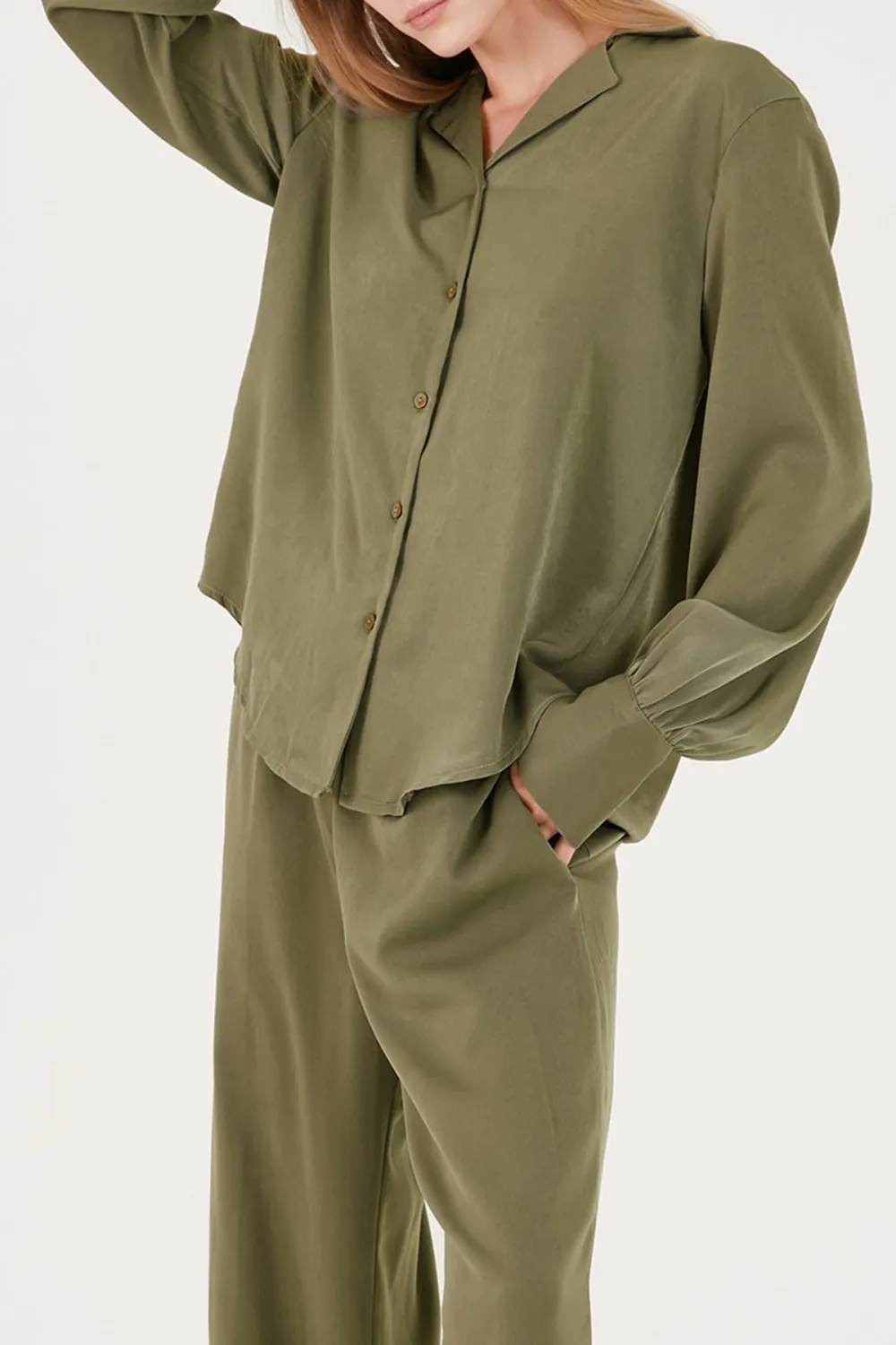 Rose Matte Satin Oversized Shirt