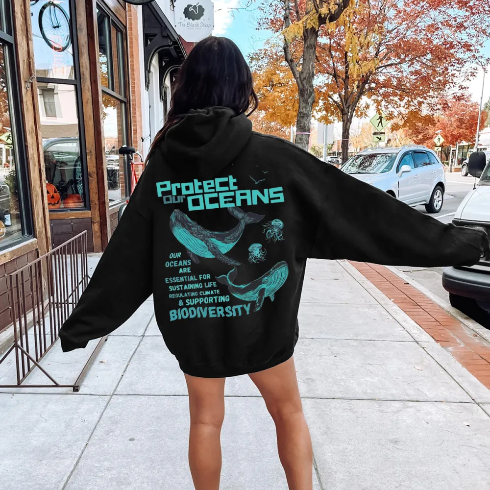 proteck our oceans Women's fashionable hoodie