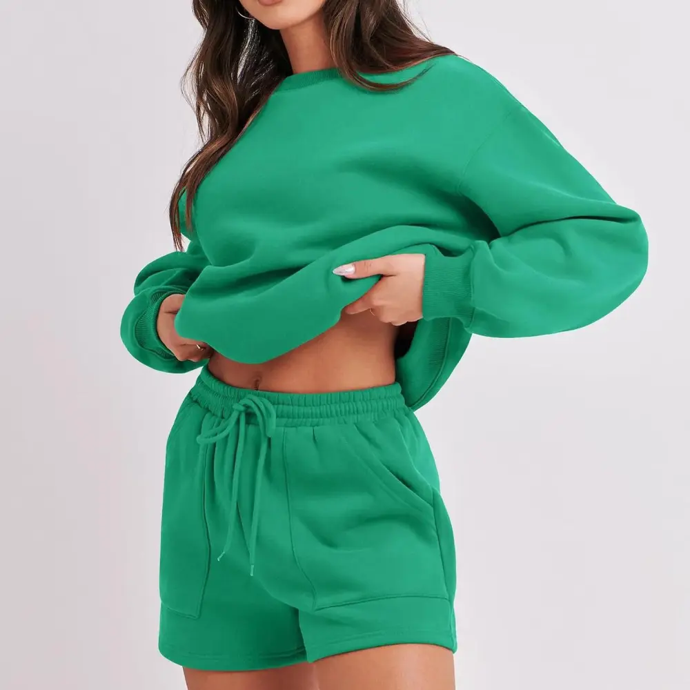 2 Piece Sweatshirt & Shorts Lounge Set