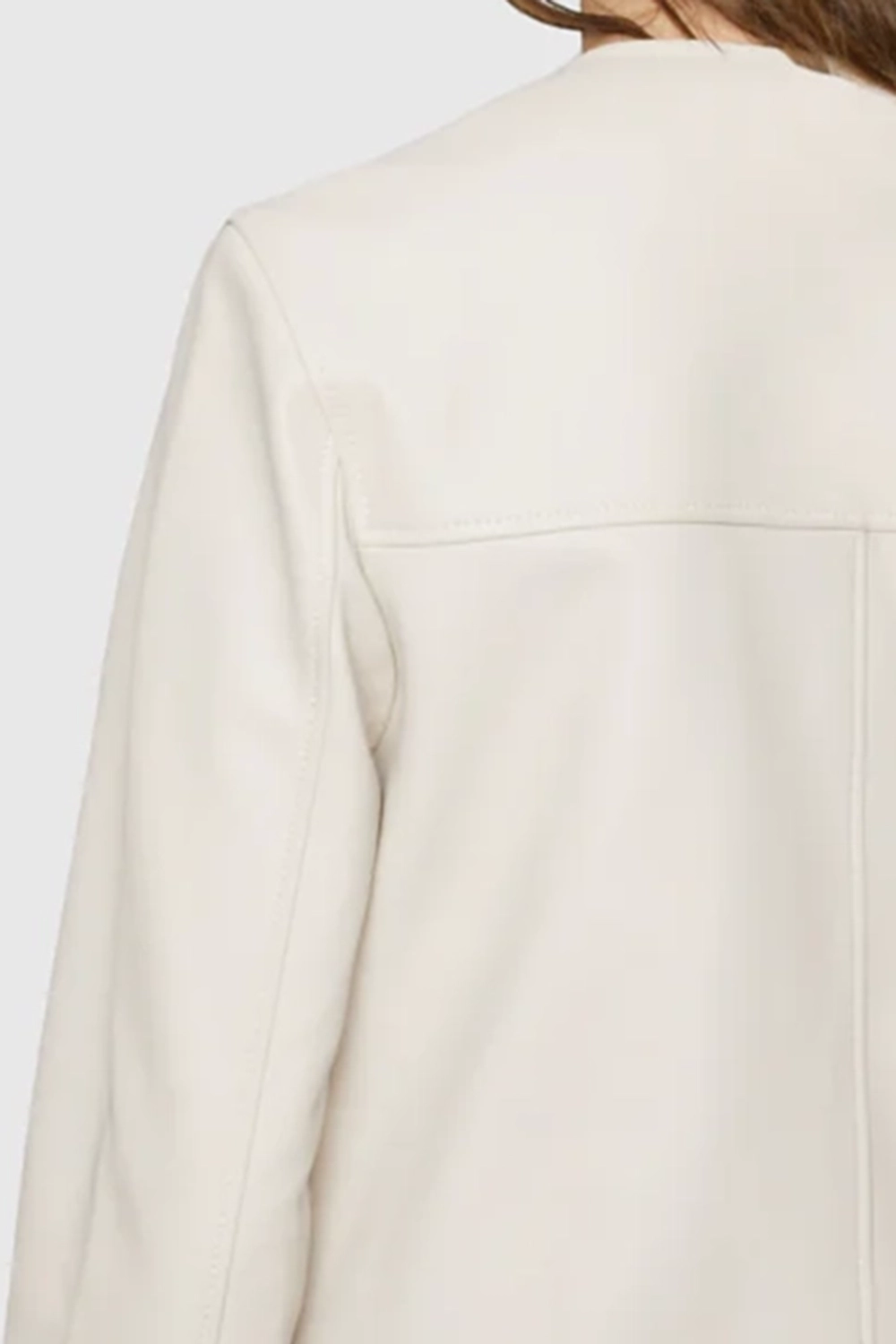 Women's White Cropped Jacket