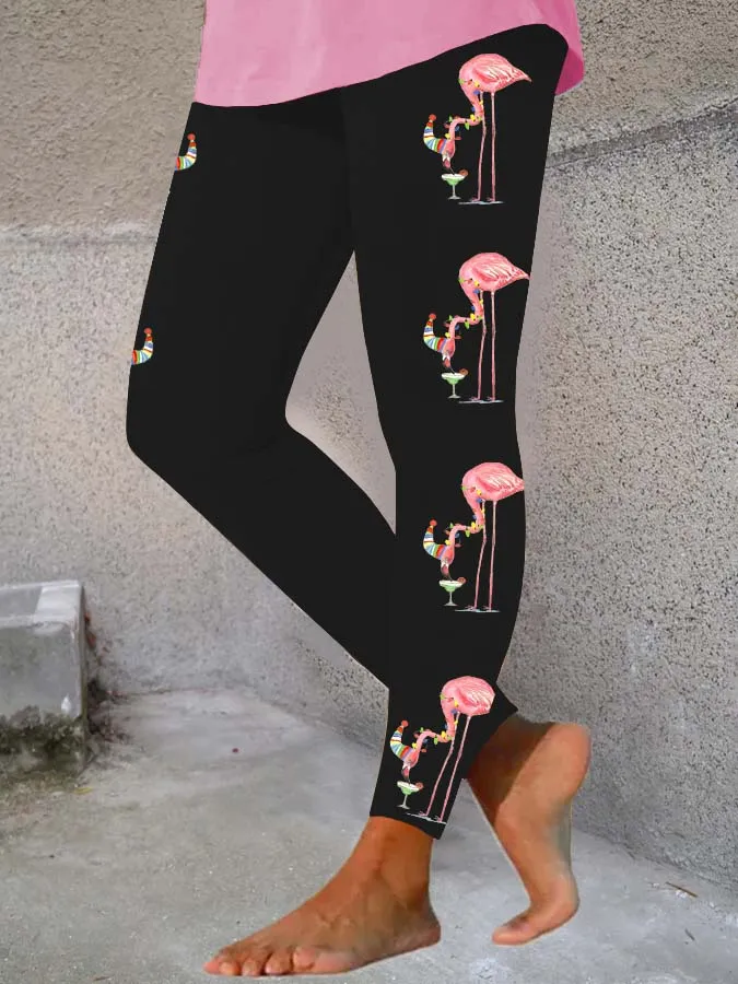 Women's Merry   Flamingo Fun Print Print Leggings