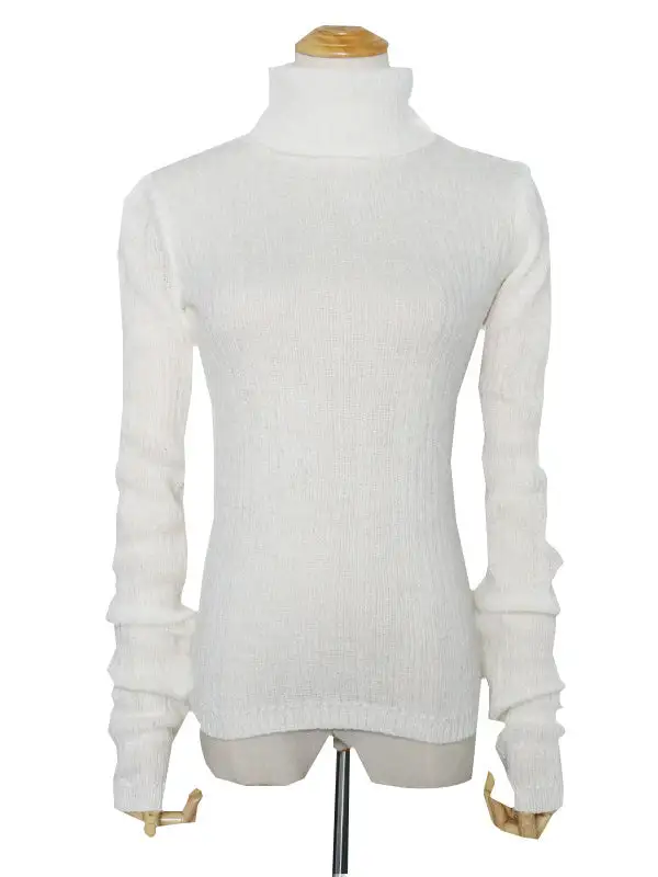 Simple Solid Color High-Neck Long Sleeves Knitwear