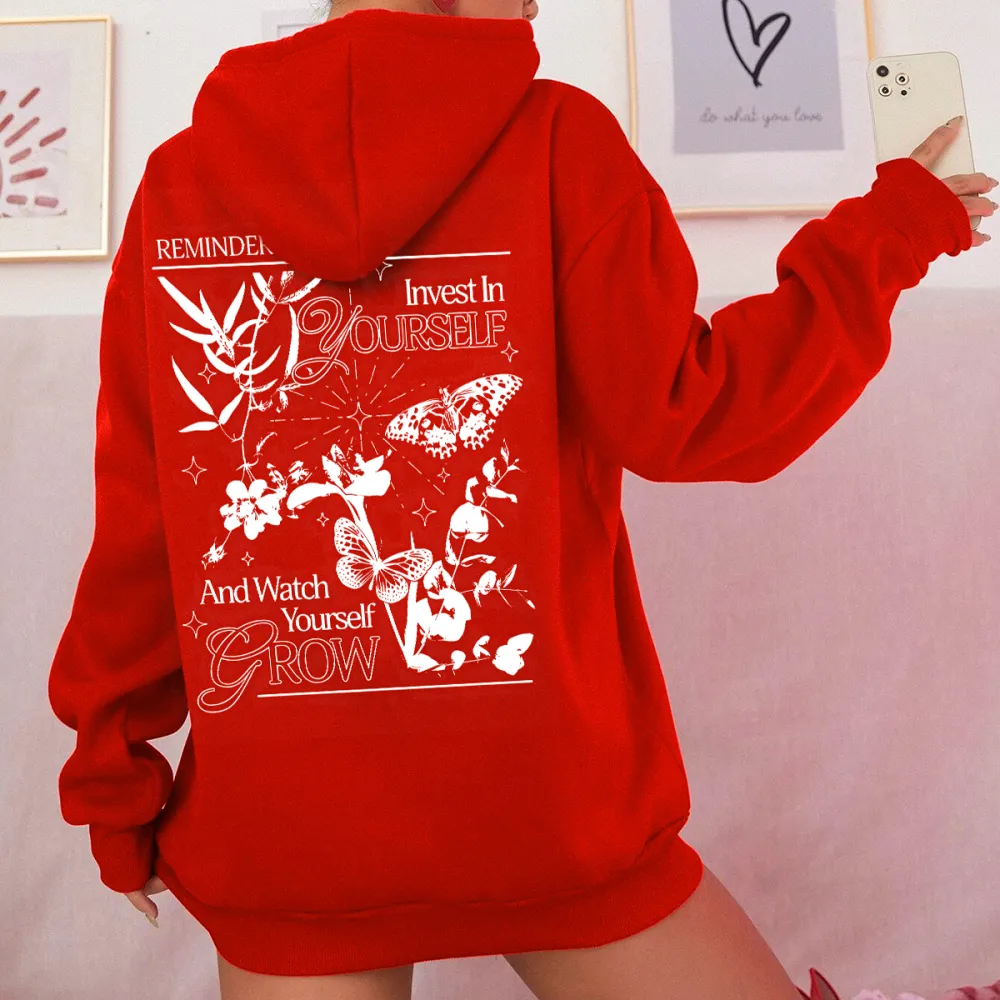 Y2k Butterfly poster flowers women's fashion hoodie