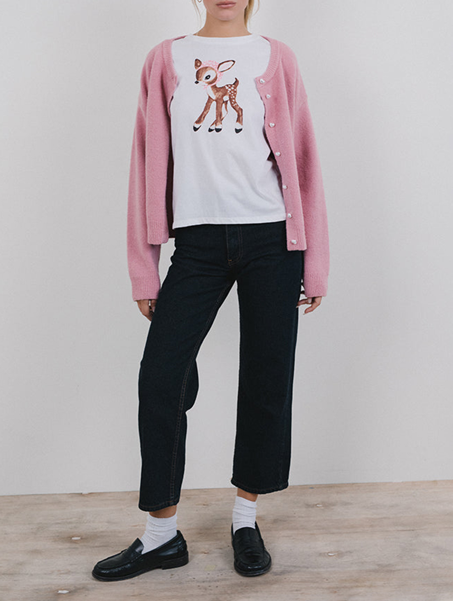 White Deer With Scarf Saki Tee