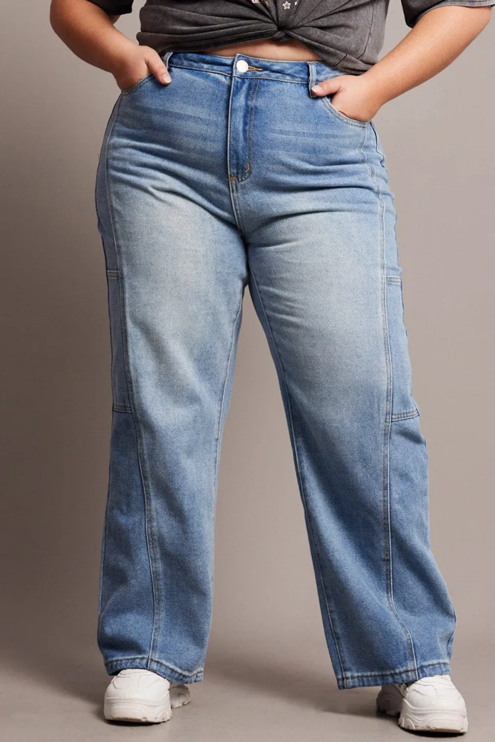 Denim Baggy Jeans Mid Rise