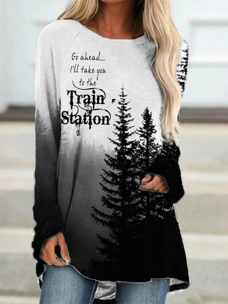 Western Classic Quote Forest Contrast A Line T Shirt